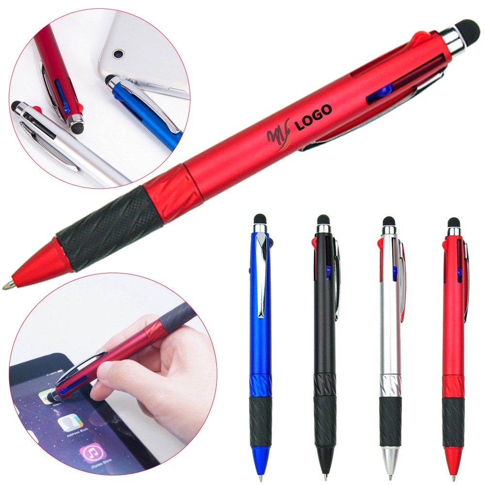 Custom Imprinted Spray Paint Three-Color Ballpoint Stylus Pen Custom Imprinted Spray Paint Three-Color Ballpoint Stylus Pen