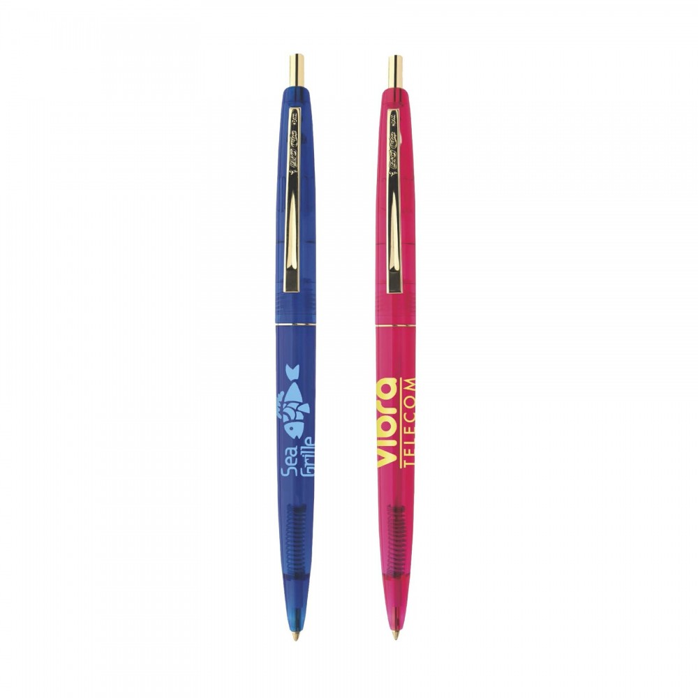 Custom Engraved BIC Clear Clic Gold Pen Custom Engraved BIC Clear Clic Gold Pen