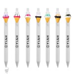 Click Pen w/ Cute Ice Cream Cone Custom Imprinted