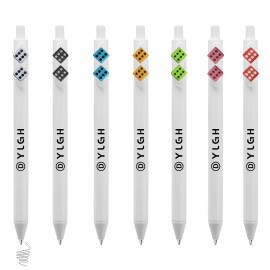 Click Pen w/ 8mm Dices Custom Imprinted