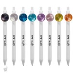 Logo Branded Click Activated Pen With Sparkle Water Drop
