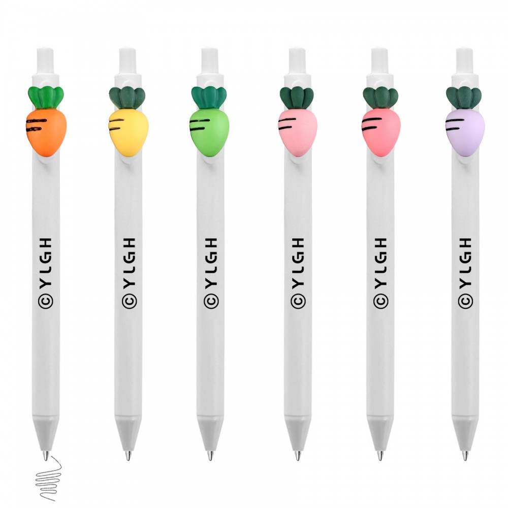 Logo Branded Click Pen w/ Colorful Carrot