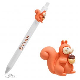 Custom Engraved Click Activated Pen With Squirrel Pinecone