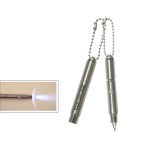 Logo Branded CZ Diamond Pen/LED Light with ball chain