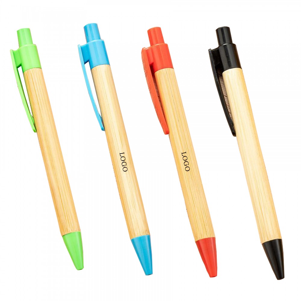 Custom Imprinted Bamboo Retractable Eco-Pen
