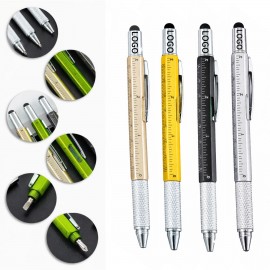 Logo Branded 6-in-1 Multifunctional Pen with Screwdriver, Ruler, Level and Stylus