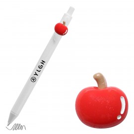 Click Pen w/ Red Apple Custom Imprinted
