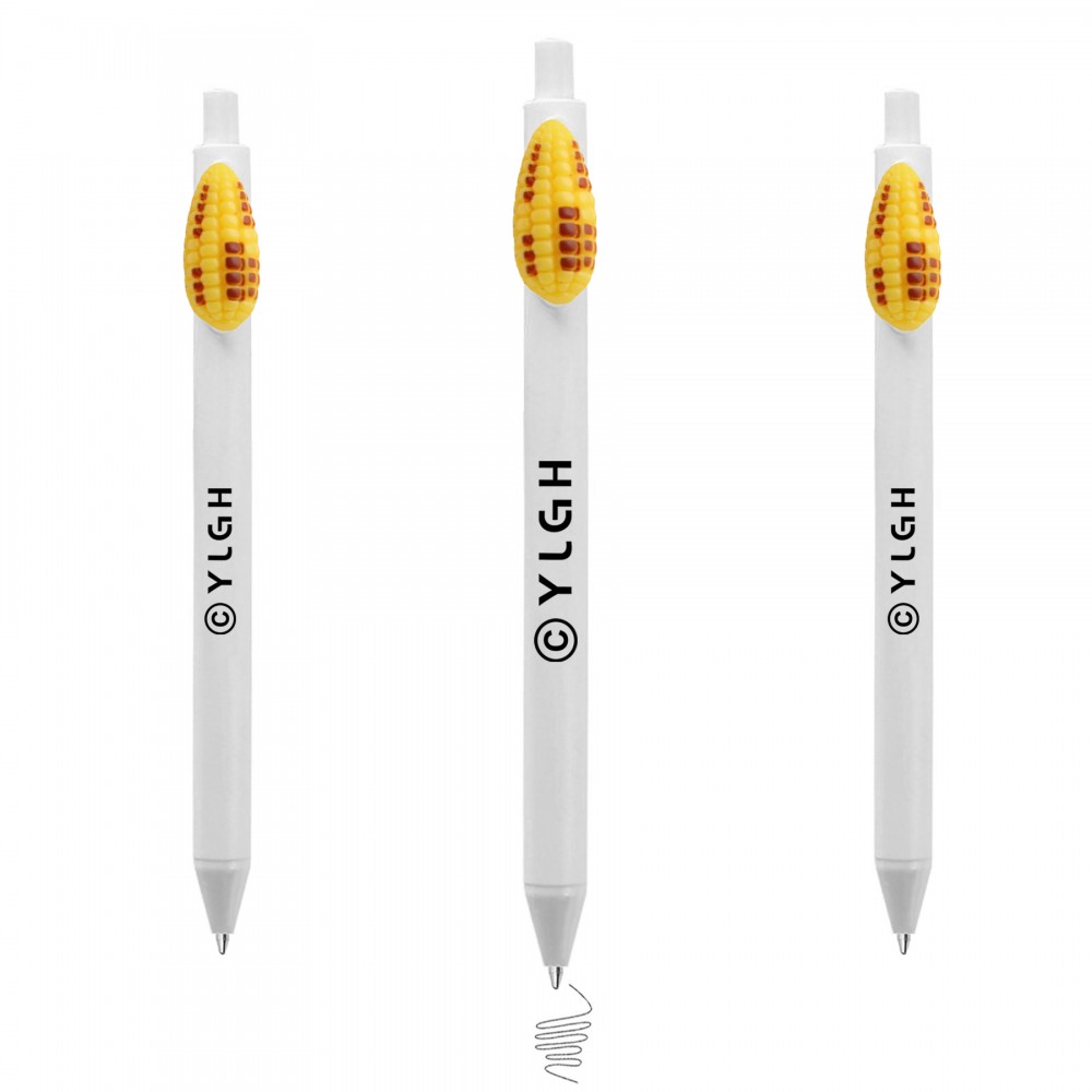 Click Pen w/ BBQ Corn Logo Branded