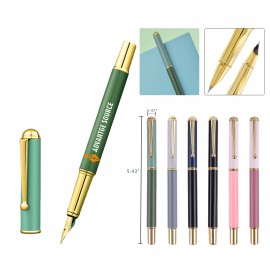 Metal Fountain Pen Iridium Nib Ink Supply System W/Converter Or Cartridge Custom Imprinted