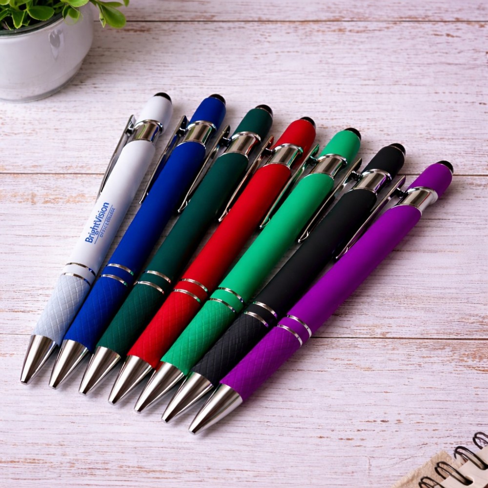 Logo Branded Velvet-Touch Soft Touch Metal Pen