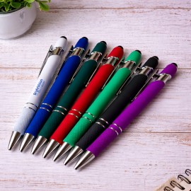 Logo Branded Velvet-Touch Soft Touch Metal Pen