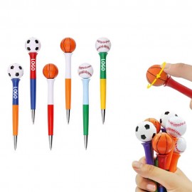 Custom Engraved 6 3/10" Custom Plastic Basketball Soccer Baseball Rotating Ball Fidget Pen