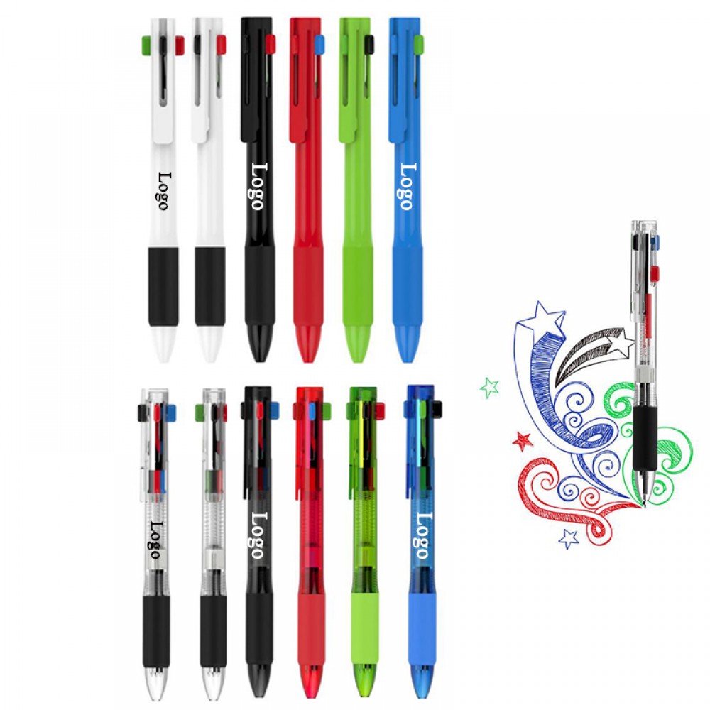 Logo Branded 4-in-1 Multi-Color Ballpoint Pen