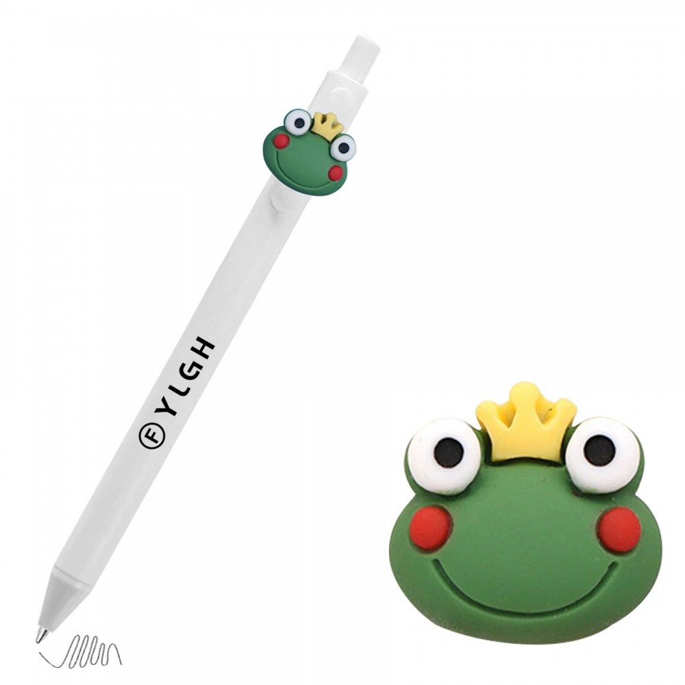 Logo Branded Click Activated Pen With Crown Frog Head