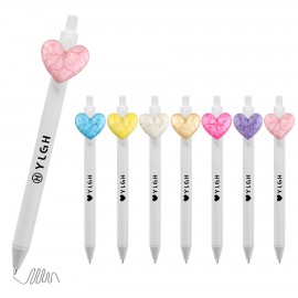 Logo Branded Click Activated Pen w/ Heart