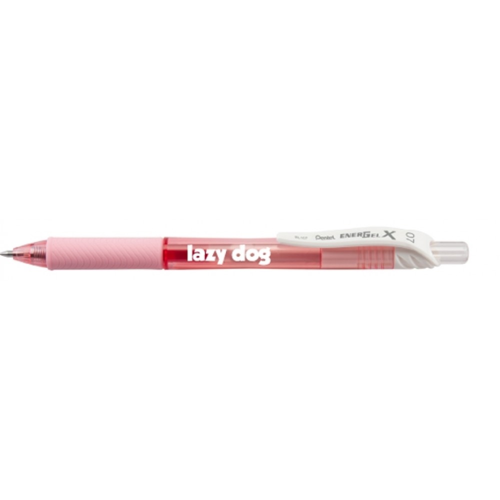 Logo Branded EnerGel-X Pastel Barrel Gel Ink Pen - Pink