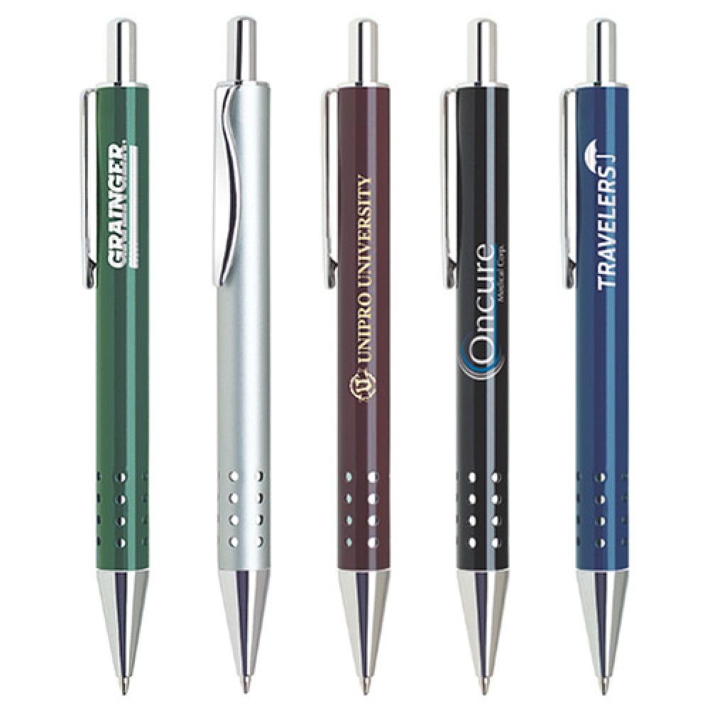 Custom Engraved Frankfurt Lite Aluminum Push Action Ball Point Custom Engraved Frankfurt Lite Aluminum Push Action Ball Point