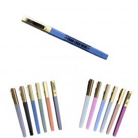 Writing Pen With Gold Pen Cap Logo Branded