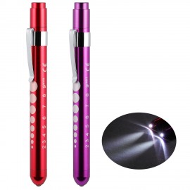 Aluminum Alloy LED Medical Pen Light With Pupil Gauge Custom Imprinted