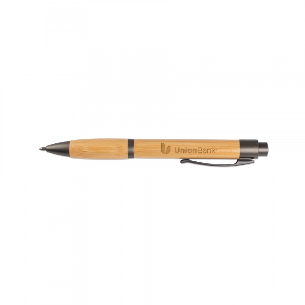 Custom Engraved Straight Barrel Bamboo Pen