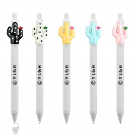 Click Activated Pen With Cactus Custom Imprinted