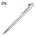 Logo Branded Icons Twist Action Ballpoint Pen w/ Apple Icon Clip