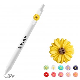 Click Pen w/ Daisy Flower Logo Branded