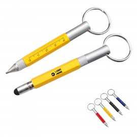 Custom Engraved Mini Metal Multi-Function Ballpoint Pen Keychain