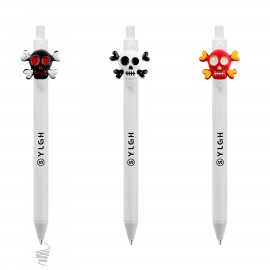 Skull Click Activated Pen Logo Branded