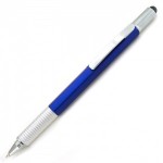 7 In 1 Plastic Tool Pen w-Stylus (Blue) Custom Engraved