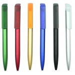 Aluminum Baking Finish Rotary Gel Pen with Clear Color Clip Custom Imprinted