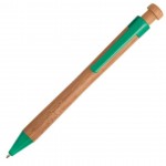 Custom Engraved Bamboo Click-action Pen - Green