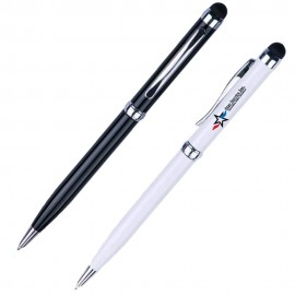 Dual Function Lightweight Aluminum Ballpoint Pen w/ Capacitive Stylus Custom Engraved  Dual Function Lightweight Aluminum Ballpoint Pen w/ Capacitive Stylus Custom Engraved