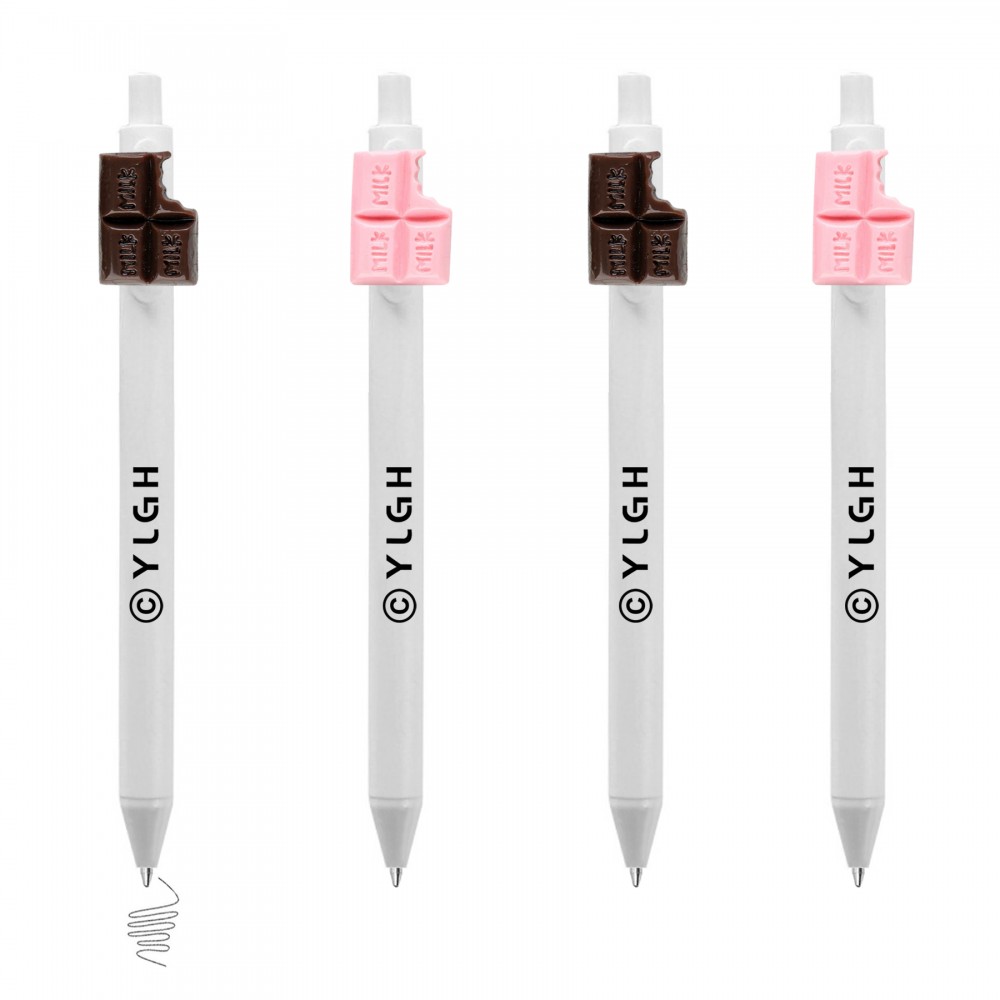 Logo Branded Click Pen w/ Chocolate Piece