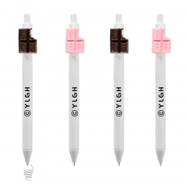 Logo Branded Click Pen w/ Chocolate Piece