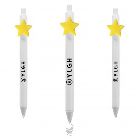 Click Pen w/ Yellow Star Custom Engraved