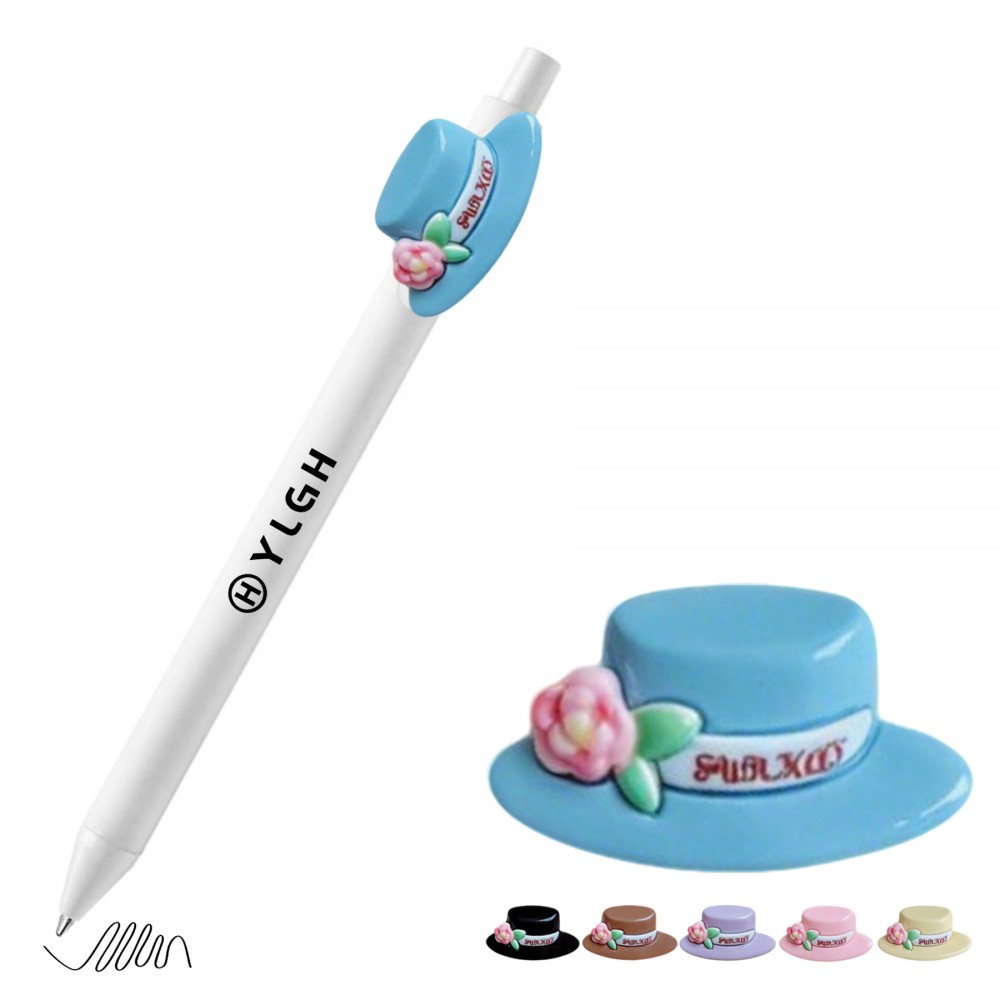 Flower Hat Click Activated Pen Custom Imprinted