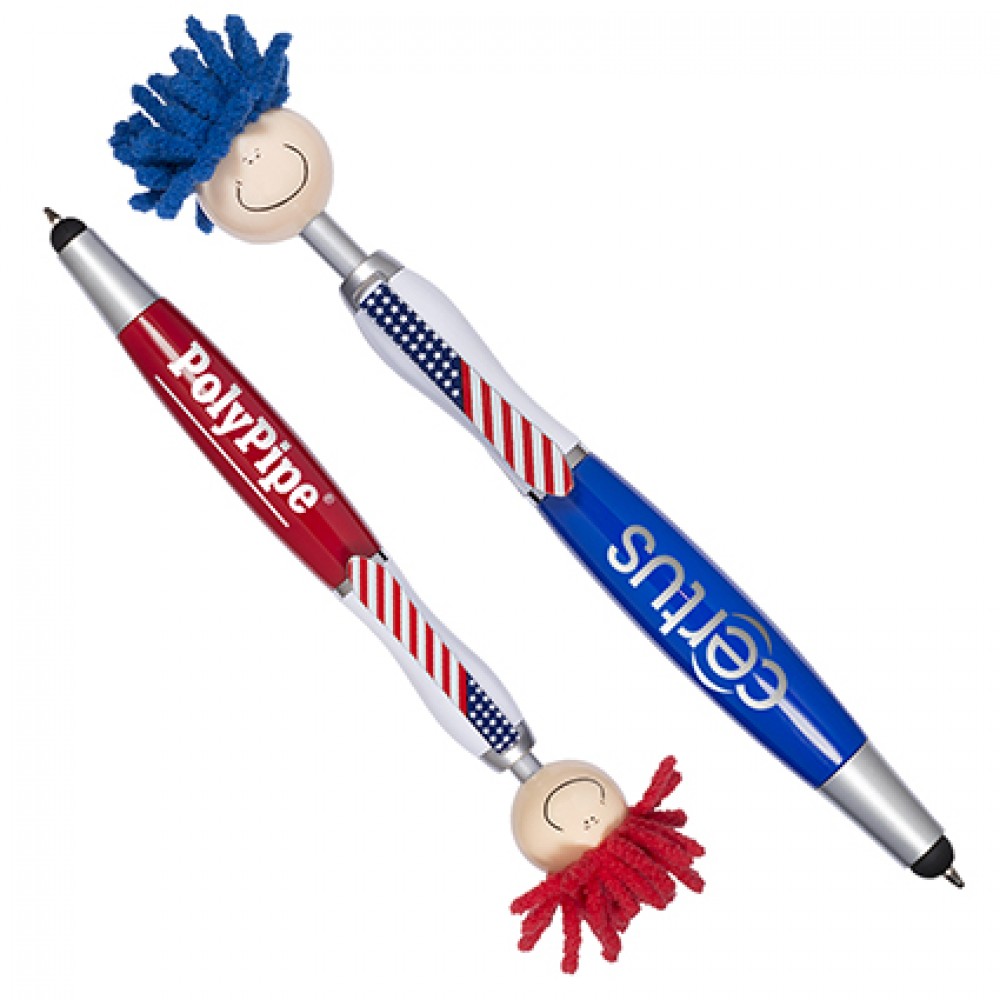 Logo Branded Patriotic MopToppers Screen Cleaner with Stylus Pen Logo Branded Patriotic MopToppers Screen Cleaner with Stylus Pen