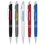 Custom Imprinted Aluminum Click Action Ballpoint Pen with Knurled Grip