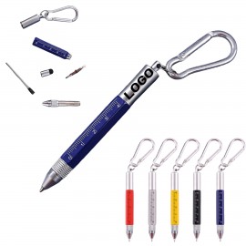 Logo Branded 6 In 1 Keychain Multifunction Metal Ballpoint Pen