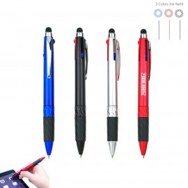 3 Color Ink Pen w/Stylus Custom Imprinted