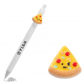 Custom Imprinted Click Pen w/ Mini Smile Pizza