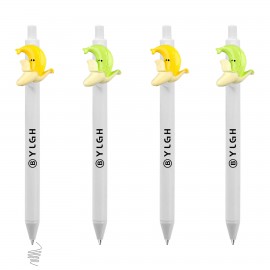 Logo Branded Click Activated Pen With Cute Banana