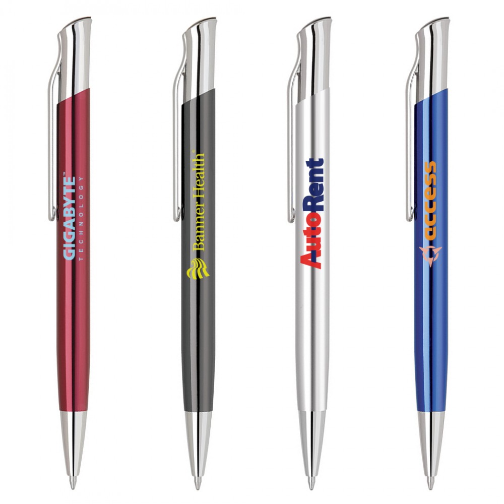 Custom Engraved High Gloss Aluminum Click Action Ballpoint Pen