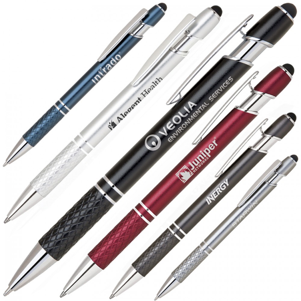 Custom Imprinted Aluminum Ballpoint Pen with Stylus Custom Imprinted Aluminum Ballpoint Pen with Stylus