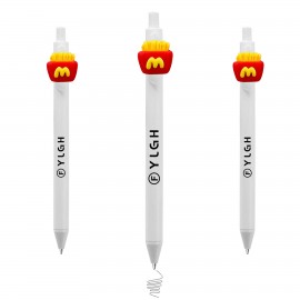 Click Pen w/ Many French Fries Custom Imprinted