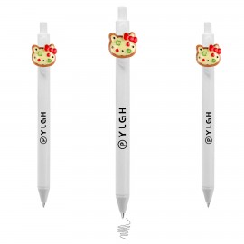 Click Activated Pen With Cat Shaped Pizza Logo Branded