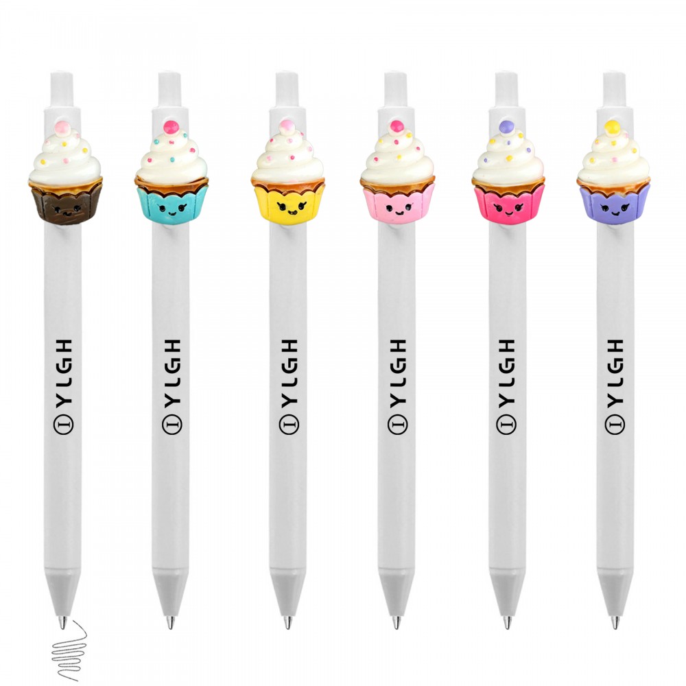 Custom Engraved Click Activated Pen With Smile Ice Cream Cup