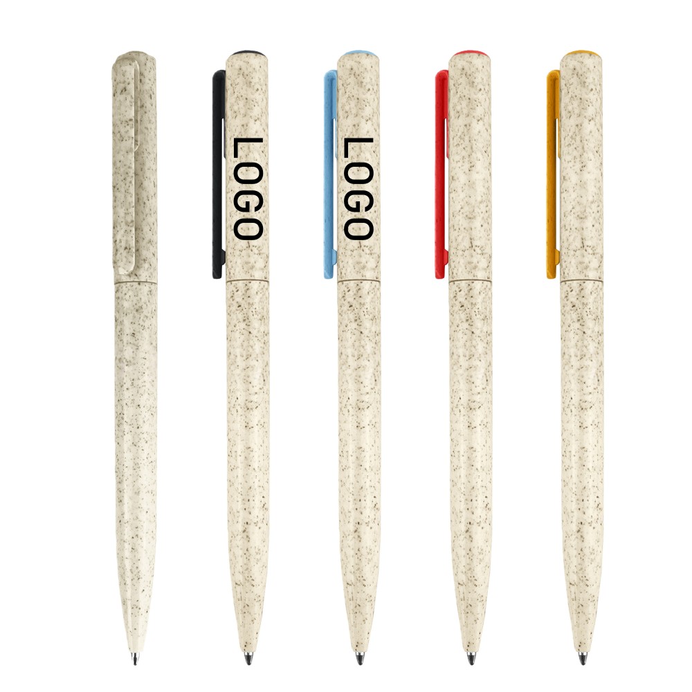 Custom Imprinted Wheat Straw Plastic Ballpoint Pen