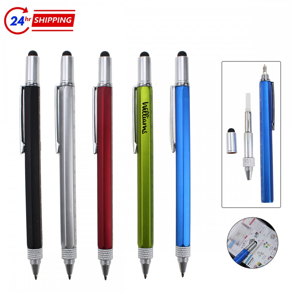 Custom Engraved Twist & Click Ballpoint Pen w/ Horizontal Instrument